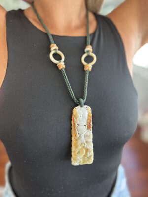 jade pendant Chinese knot necklace with traditional hand-knotted cord
