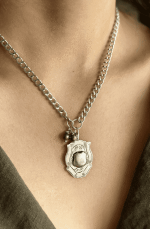 Stand by Me handcrafted statement necklace featuring sterling silver, by Watson Wells Jewelry