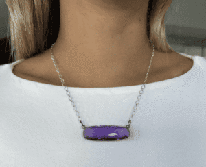 Purple Tide handcrafted dainty necklace featuring amethyst and sterling silver, by Watson Wells Jewelry