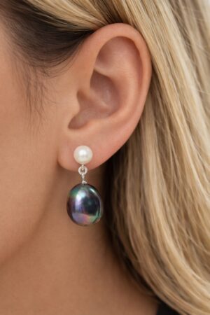 Midnight Luster Drops handcrafted earring by Watson Wells Jewelry